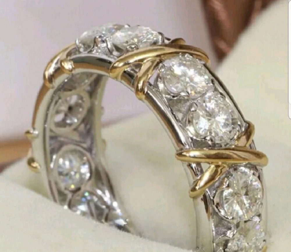 White Sapphire Ring sterling silver - Picture 3 of 4